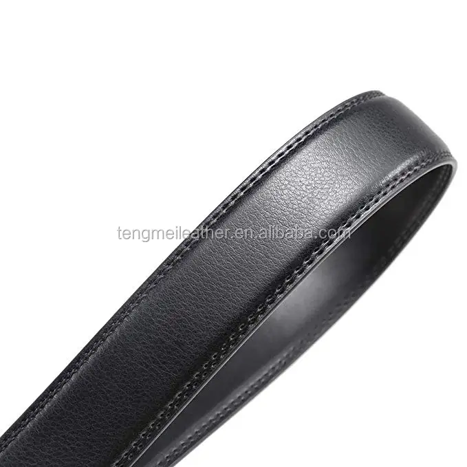 100 Full Grain Leather Ratchet Belt Without Buckle Men's Long Genuine