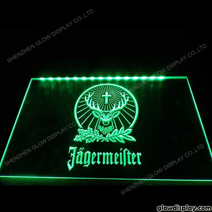 Jagermeister LED Acrylic Sign for Bar Pub Decor Club Home Beer Advertise