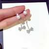2018 pearl pearl jewelry alibaba online shopping cute small cz dangle bow earrings
