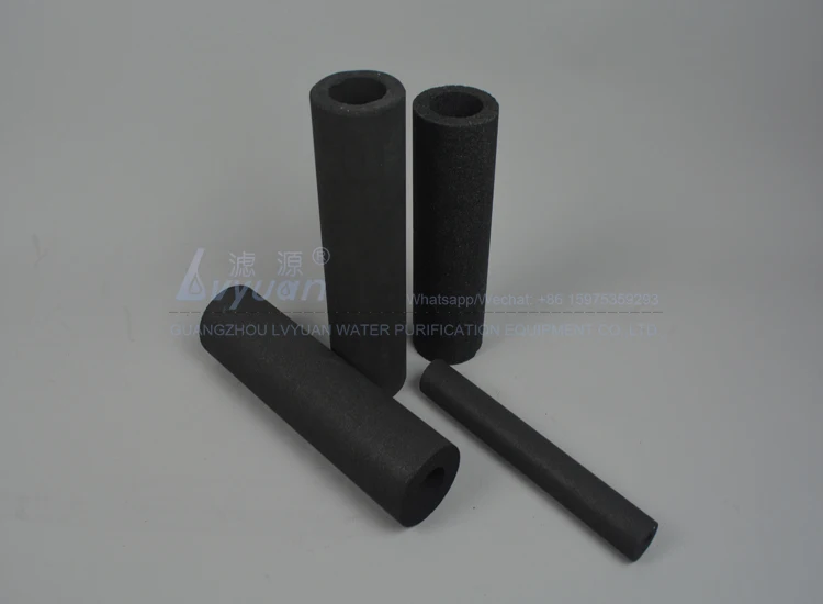 Customized shape charcoal 0.5 to 20 micron activated sintered carbon filter for drinking water filter