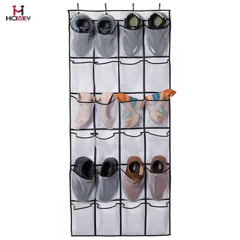 Mesh Large 24 Pockets Hanging Over The Door Shoe Organizer Product
