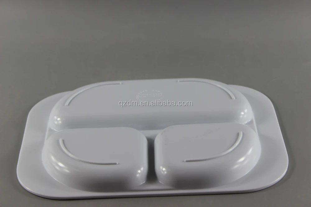 Square Shape Melamine 3 Section Plates For Children