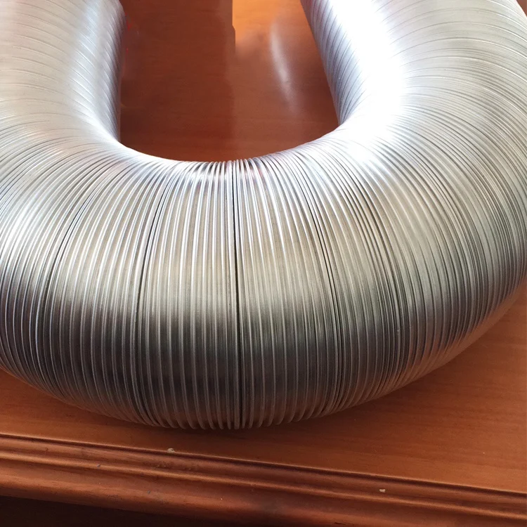 Flue Pipe Flexible Extendable Aluminum Natural 140 MM from 1 to 3 MT