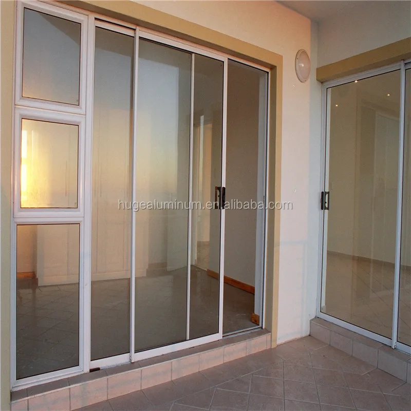 interior Aluminum glass sliding patio door with opening window designs