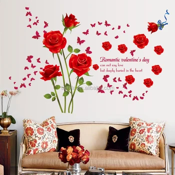 Stickers Room Decor For Valentine Decoration Art Removable Loving