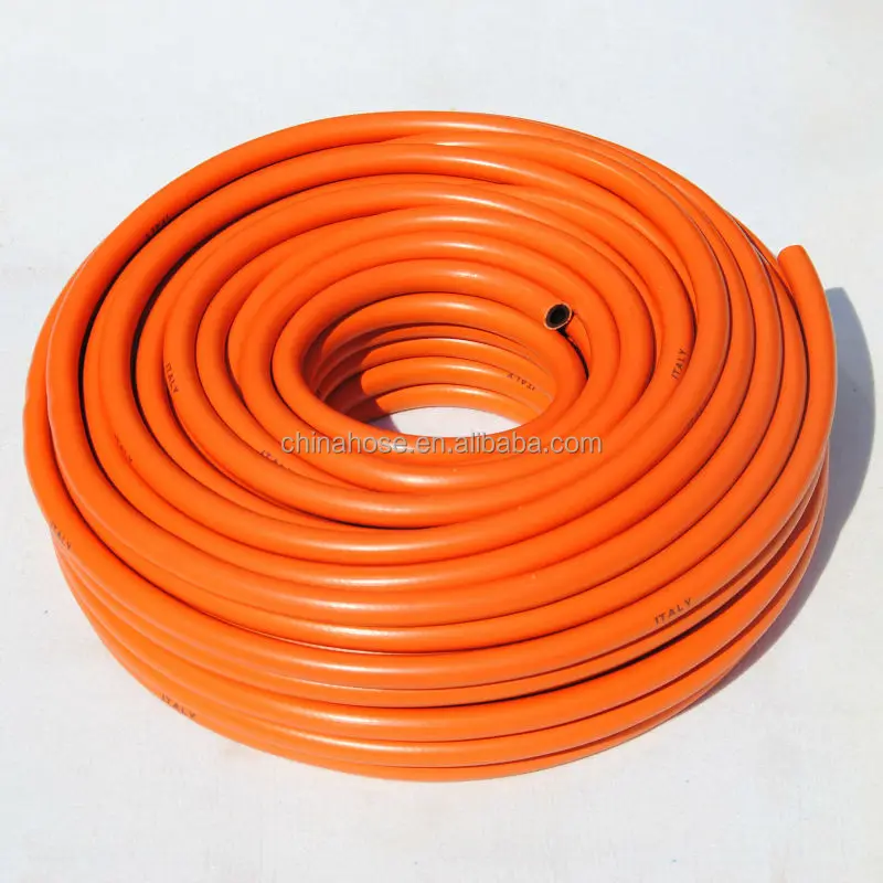 Italy Standard 9x15mm Orange Pvc Lpg Gas Flexible Hose,Gas Flexible
