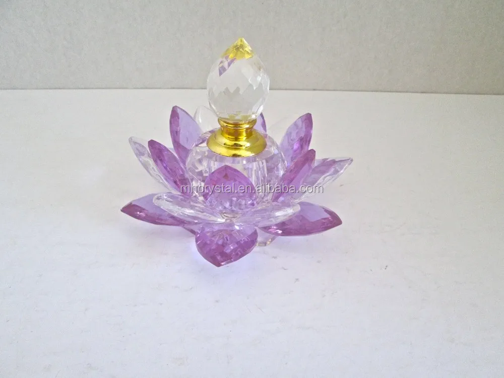 Purple Crystal Glass Lotus Flower Perfume Bottle Mh-x0799 - Buy Lotus ...