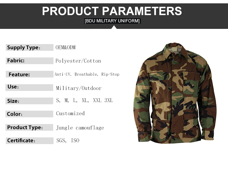 Wholesale Army Bdu Jacket Tactical Uniform,Military Clothing