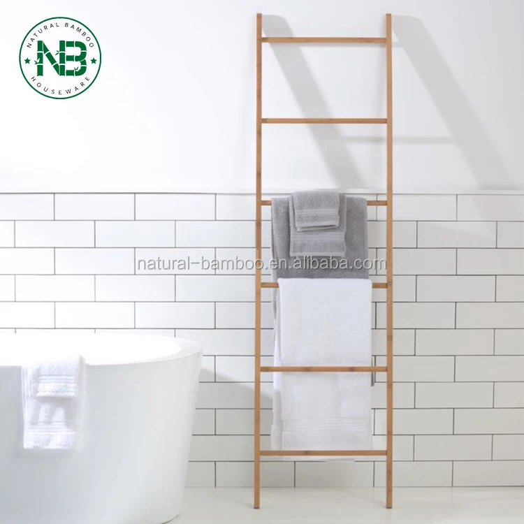 Bamboo Towel Ladder Rail Free Standing Towel Stand Bamboo Rack Buy
