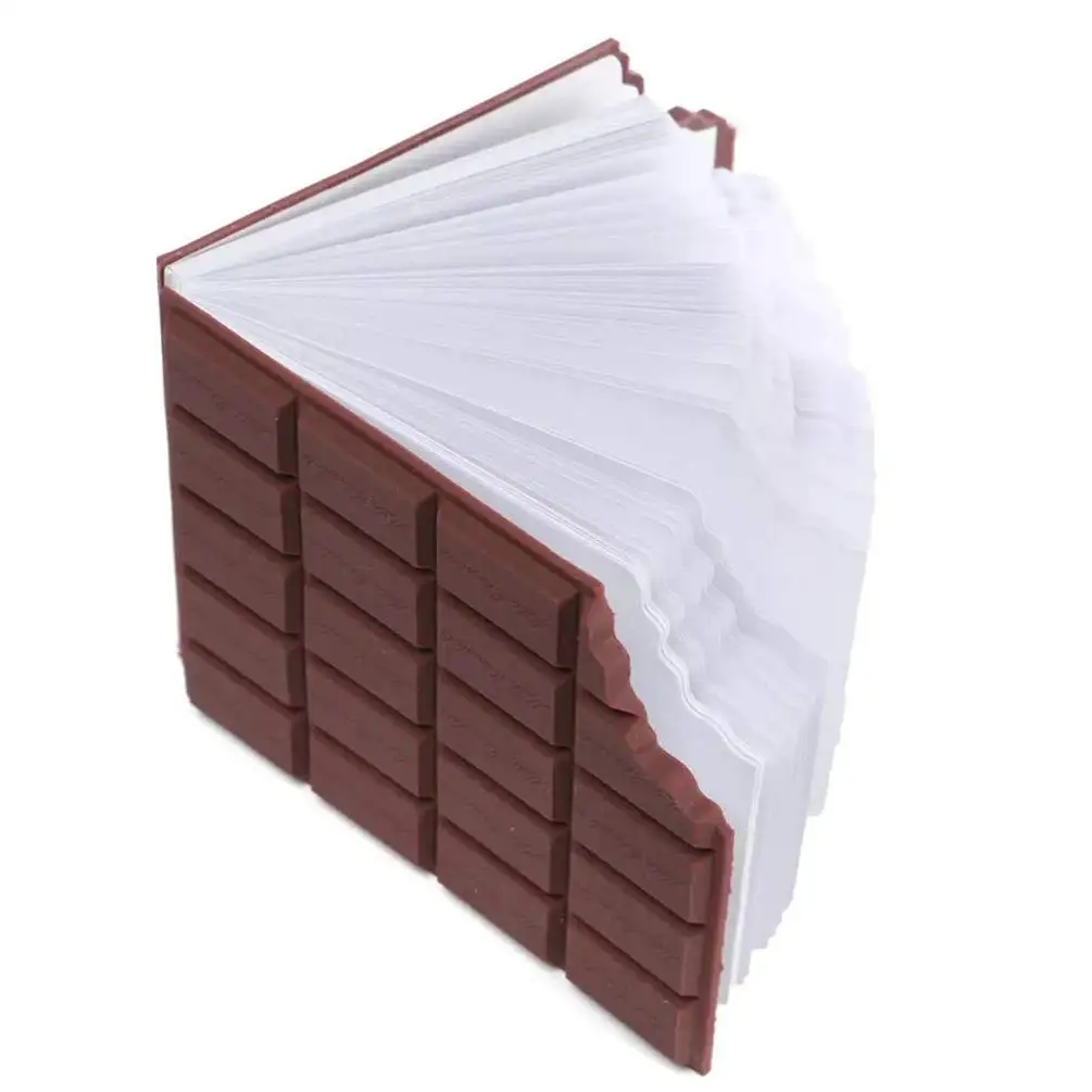 NACOLA Creative Bitten Chocolate Bar Shaped Memo Pad,2 PCS Stationery Notebook Chocolate Memo Pad DIY Cover Notepad
