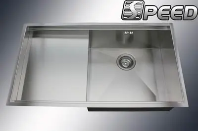 16 Gauge Stainless Steel Square Single Bowl Kitchen Sink 3 4