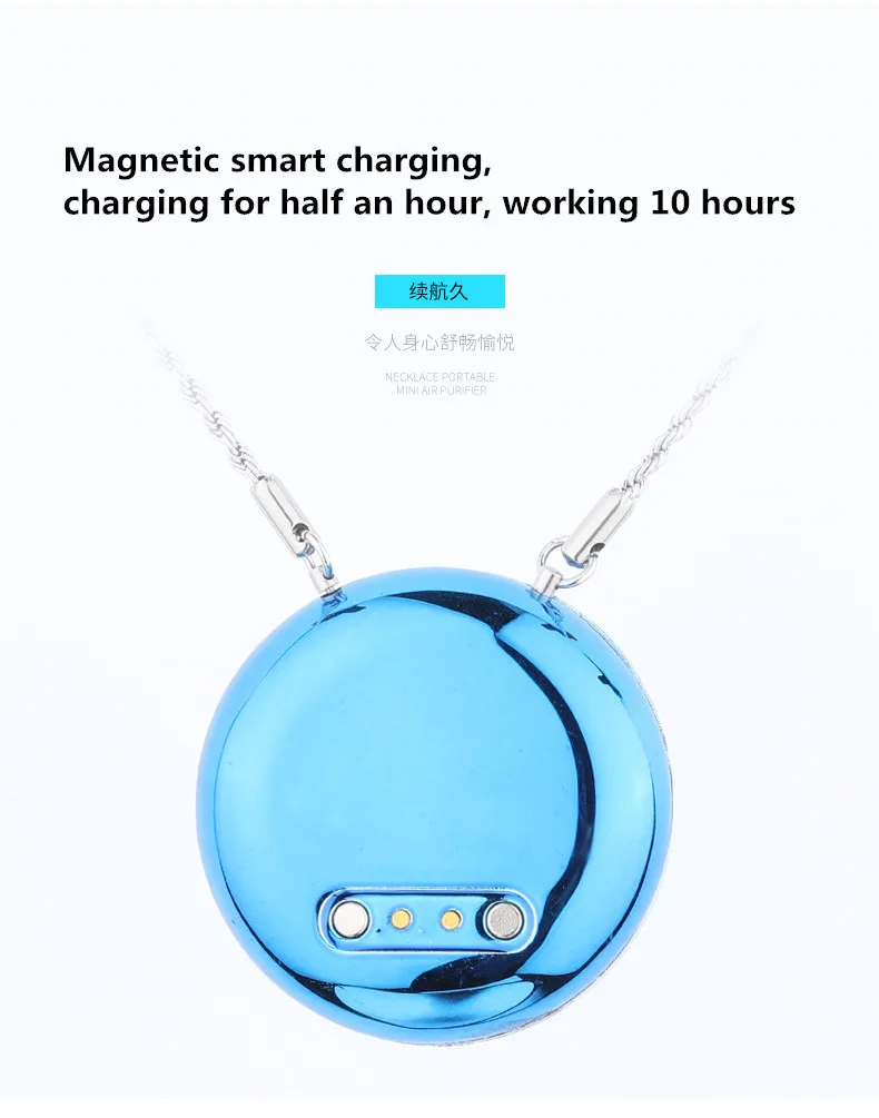 Portable Wearable Necklace Air Purifier Usb Ionizer Personal Air