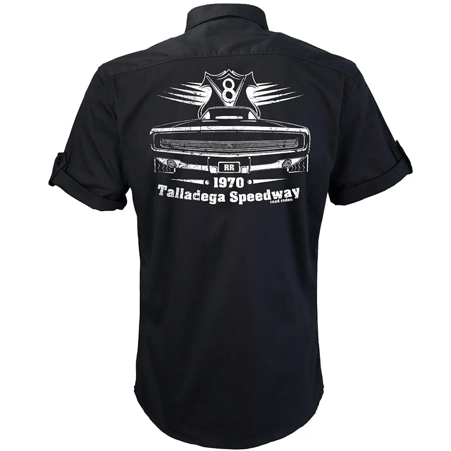 ROAD RODEO Rockabilly,Mechanic Work Shirt US Car Talladega Speedway V8 RocknRoll