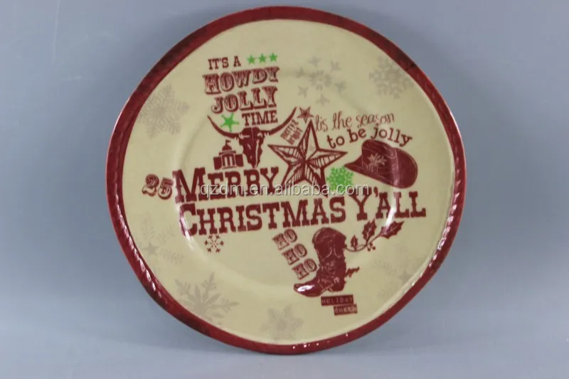 Rustic Melamine X'mas plate Melamine Strong plate