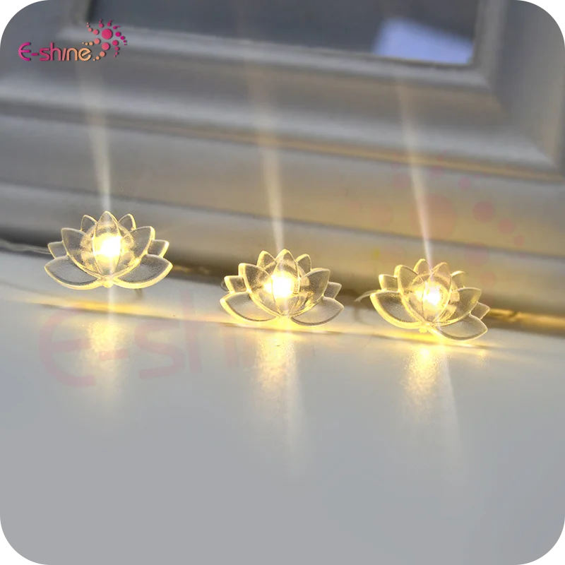 Holiday Lighting 2M 20Leds Battery Operated Fairy Lights Lotus Flower LED String Lights