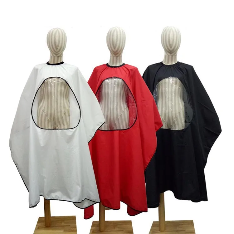 Beauty Salon Cape Waterproof Hair Cutting Barber Cape With Transparent