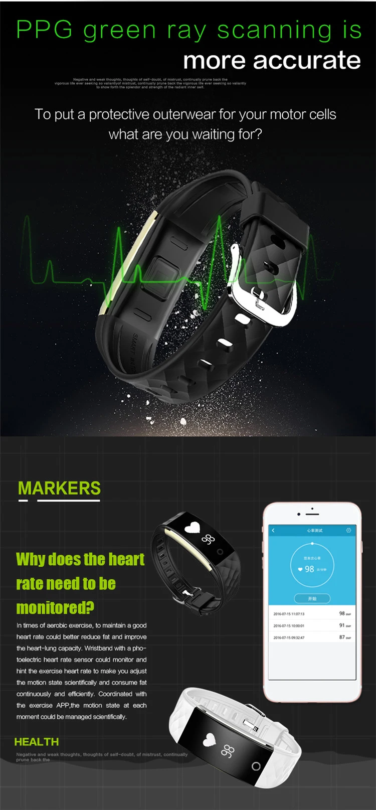 IP67 waterproof smart bracelet watch S2 fitness smart band wristband heart rate monitor with bicycle mode