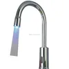 (LF-012)new design brass LED faucet, LED touch sensor kitchen faucet, three light kitchen faucet mixer