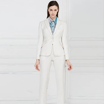 China Manufacture Ladies Dress Suit Design White Suits For Women - Buy ...