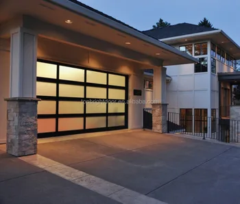 Aluminum Frame And Tempered Glass Garage Door With Glass Panels