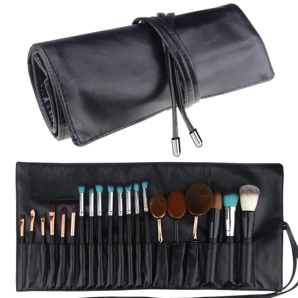 Women's Pu Leather Makeup Brush Roll Bag - Buy Custom Makeup Brush