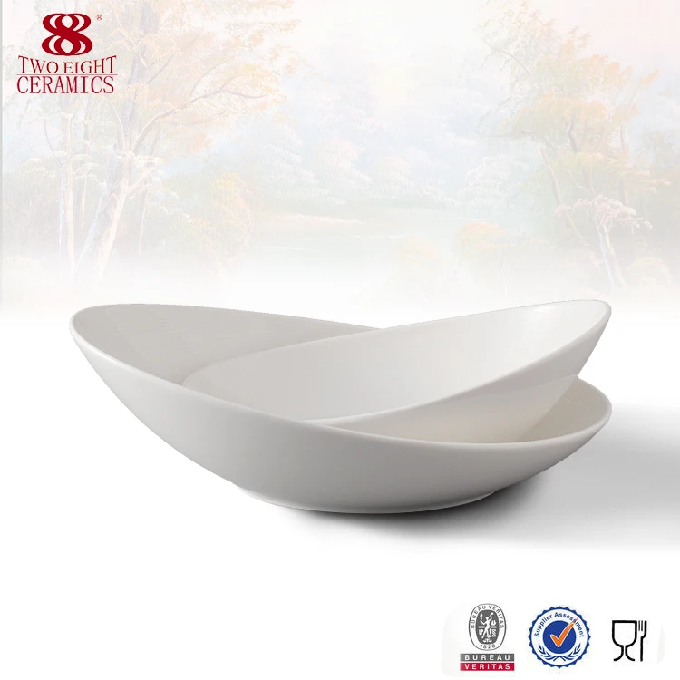 Wholesale glass bow in ceramic ceramics salad slanted bowls