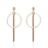 Simple Style 18K Rose Gold Plated Studs Round Korean Earrings For Girls