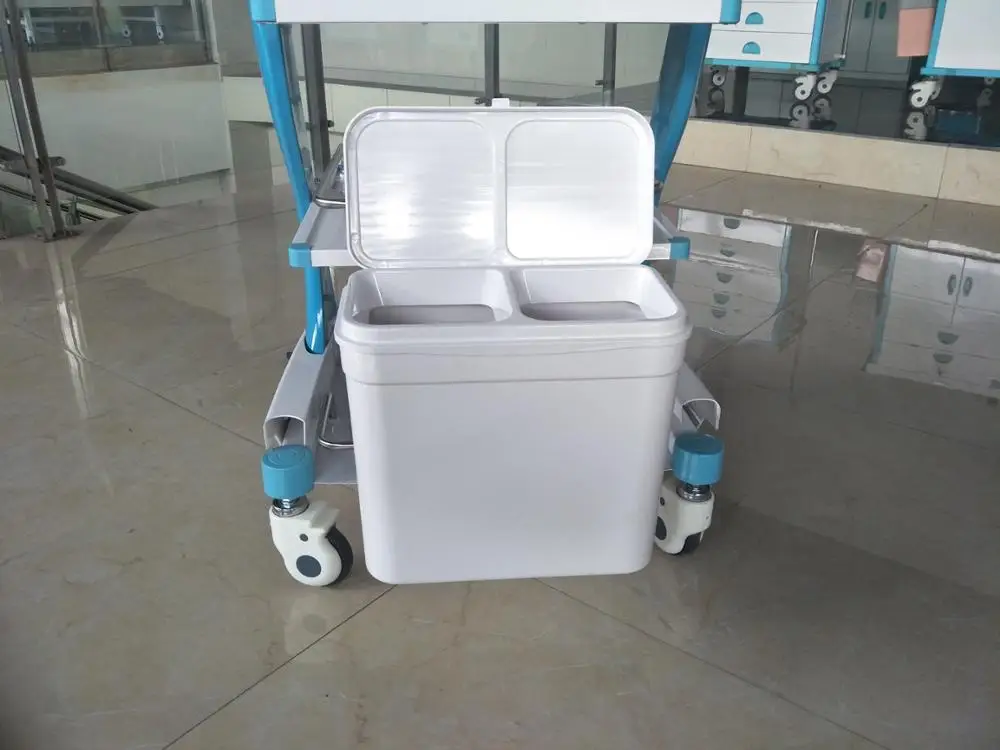 ABS Material Medical Hospital Patients Instrument Cart Treatment Trolley with 1 drawer 3 shelves
