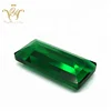 Wholesale price green color Emerald Cut Glass Gemstone