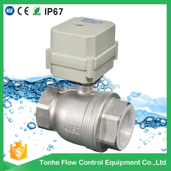 DN50 2 inch 2 way DC12/24V SS304 stainless steel electric control motorized ball valve