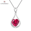 Latest design luxury pendant charms necklace heart shaped synthetic ruby pendant
