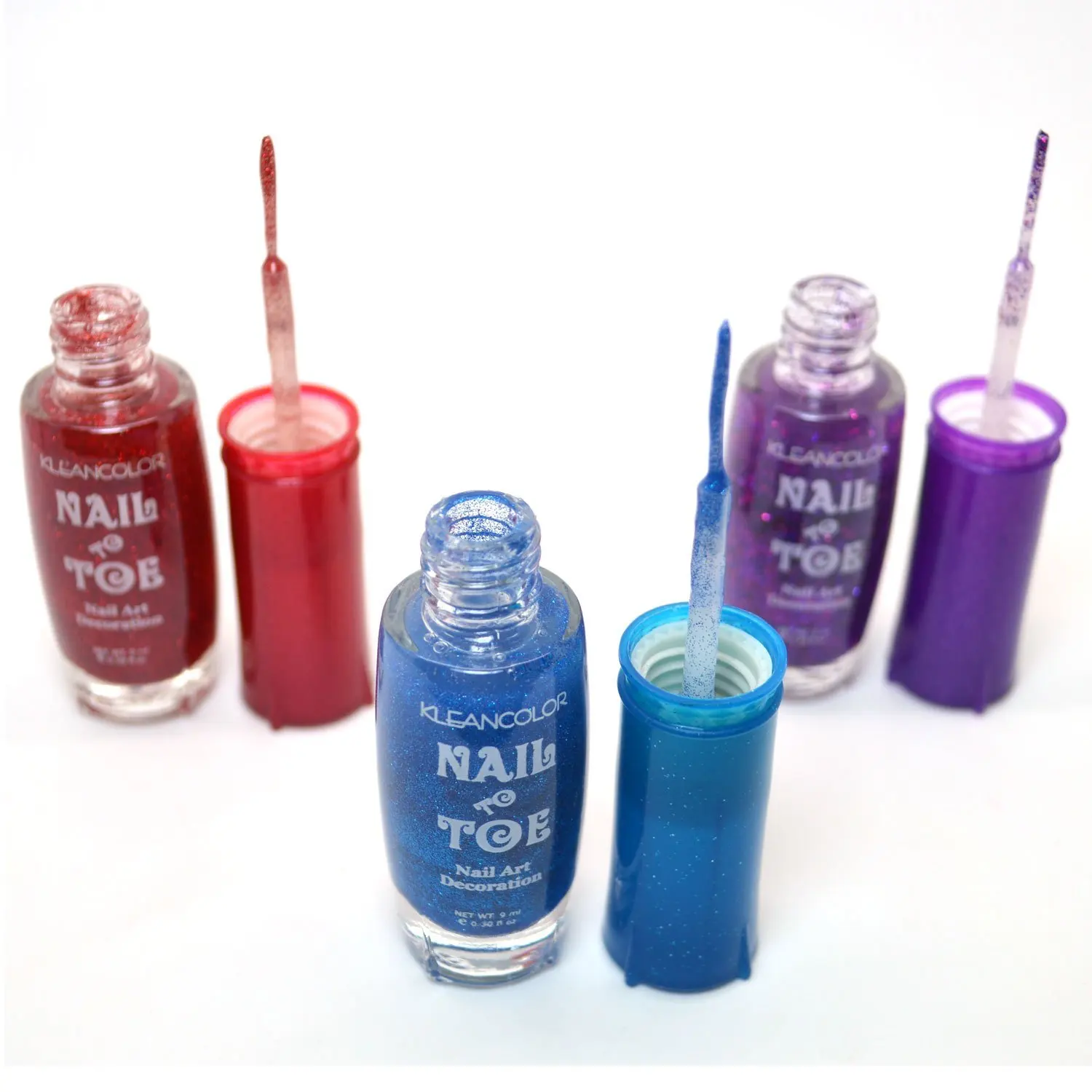 Nail Polish Thin Brush Find Deals On Get Quotations Kleancolor 3 Nail Toe Art Thin Brush Glitter Purple Blue Red Polish 3artset12 Free Earring