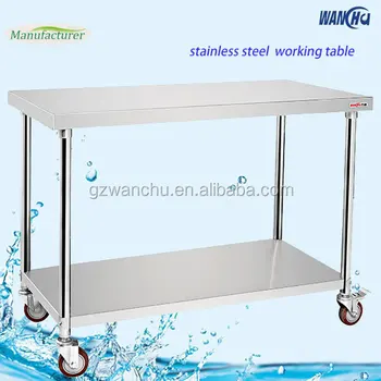 Movable Stainless Steel Work Table With Wheels Movable Stainless Steel Work Table With