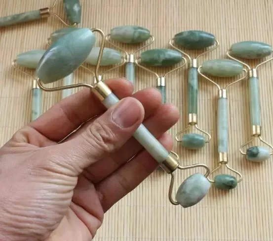 Natural Jade Stone Face Massager Roller Spa Head Neck Facial Beauty Tool Q Hk