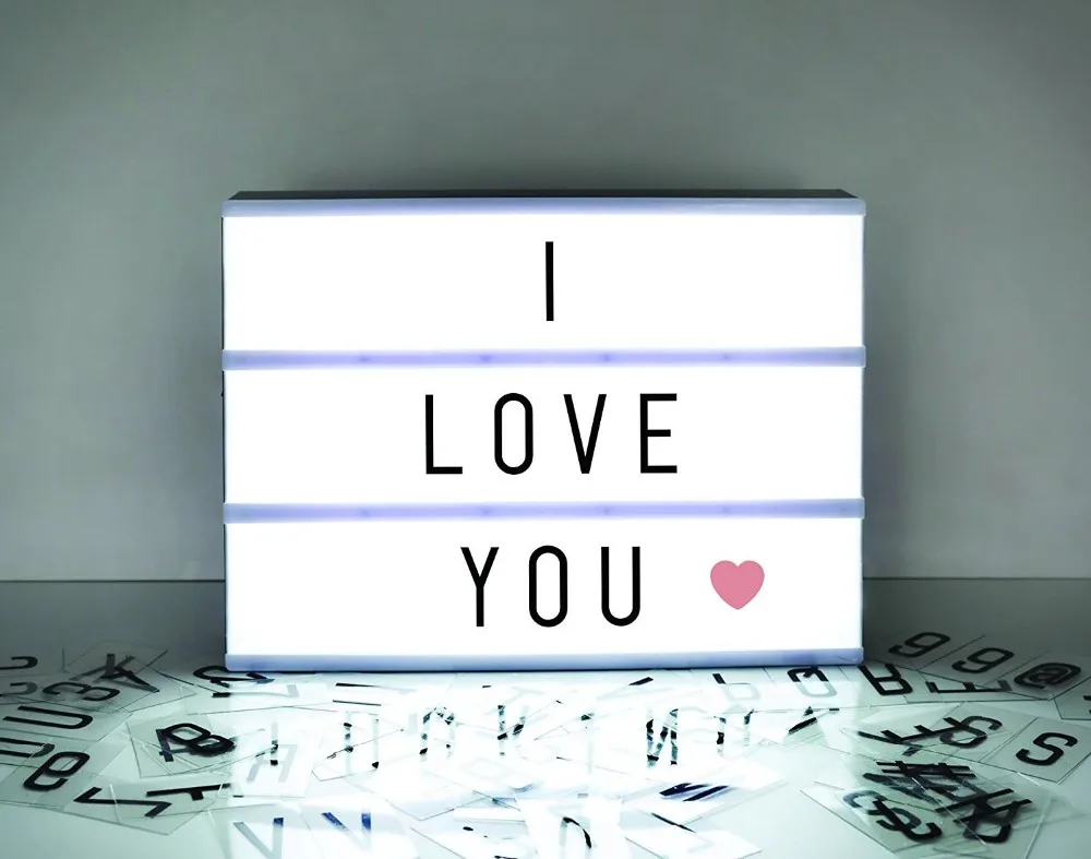 Trade Assurance Home Decoration DIY LED Cinema Light Box With Letters Warm Light for Display