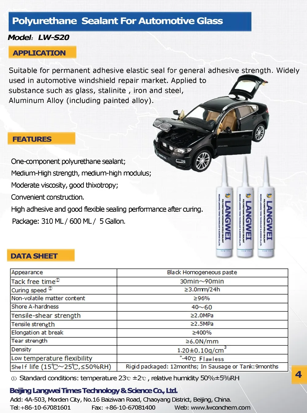 Poly Urethane Sealant For Car Glass Repair Lws20 Buy Poly Urethane