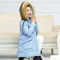 NEW Winter Maternity outerwear medium long plus size double pockets zippers winter thickening matenrity cotton padded