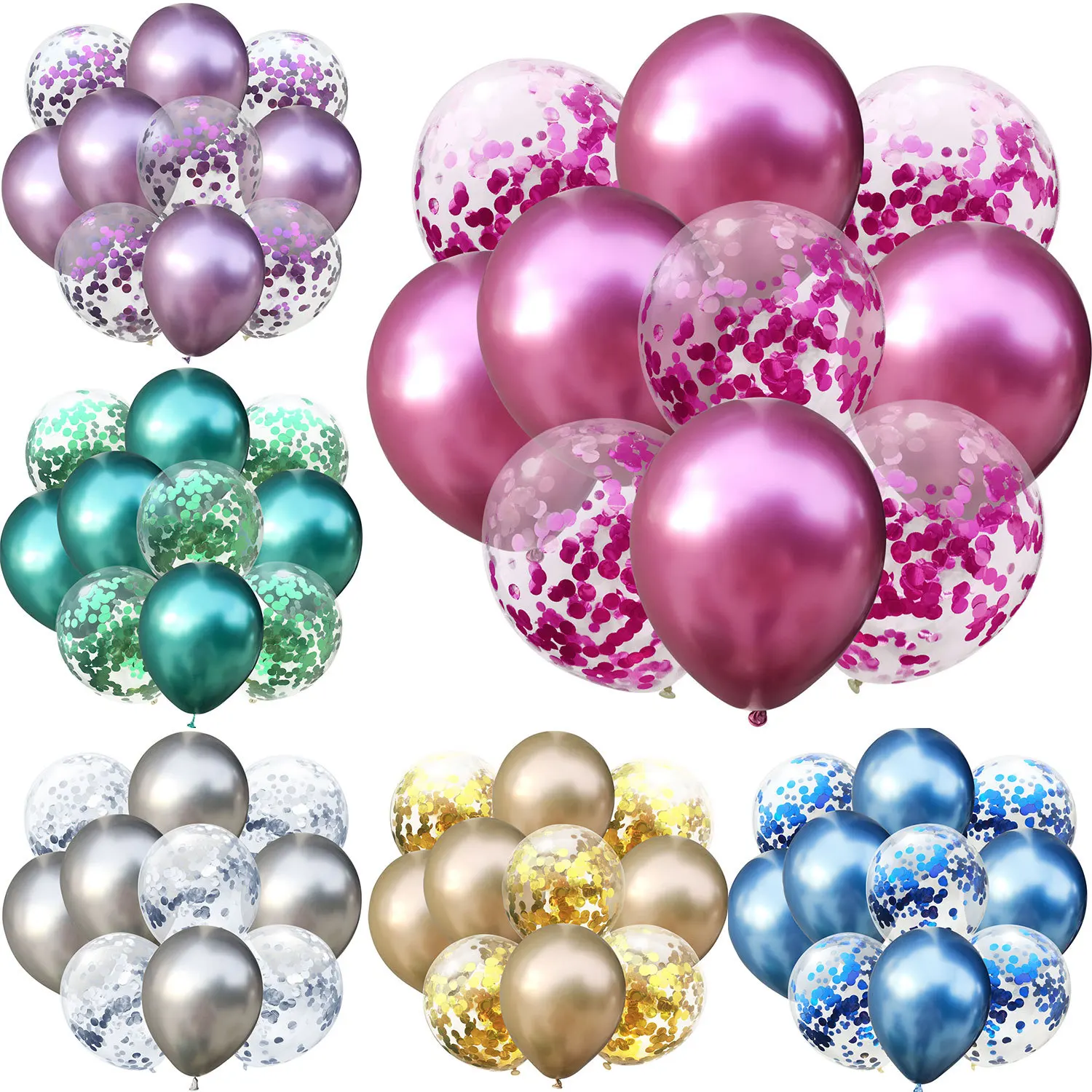 10/" Chrome Balloons Bouquet Birthday Party Wedding Shiny BALLOONS OU