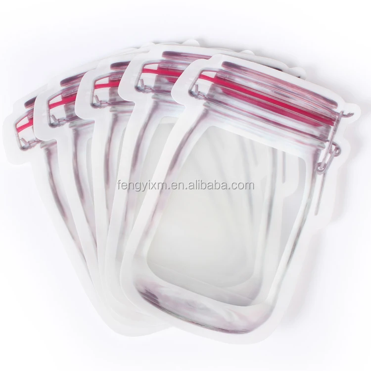 Zipper Top Mini 100ml Stand Up Plastic Resealable Mason Jar Pouch Bag