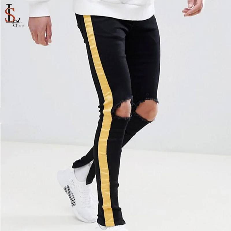 yellow stripe jeans