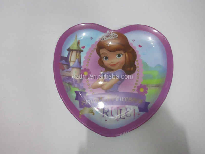 Heart-Shaped Melamine Children Dinner Plate Plastic Dish