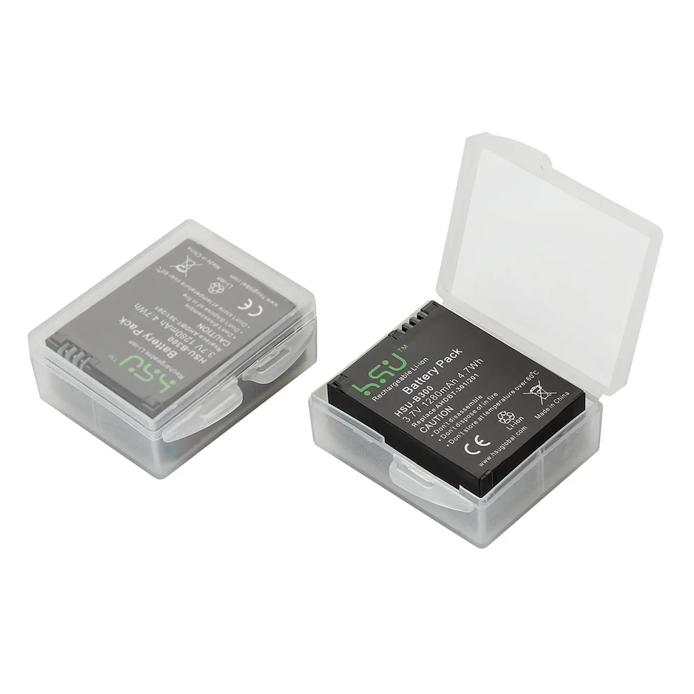 Bateria HSU 1600mAh (2 pacotes) e carregador Daul para Gopro HERO3 Gopro HERO3 + e Gopro AHDBT 301 AHDBT 302