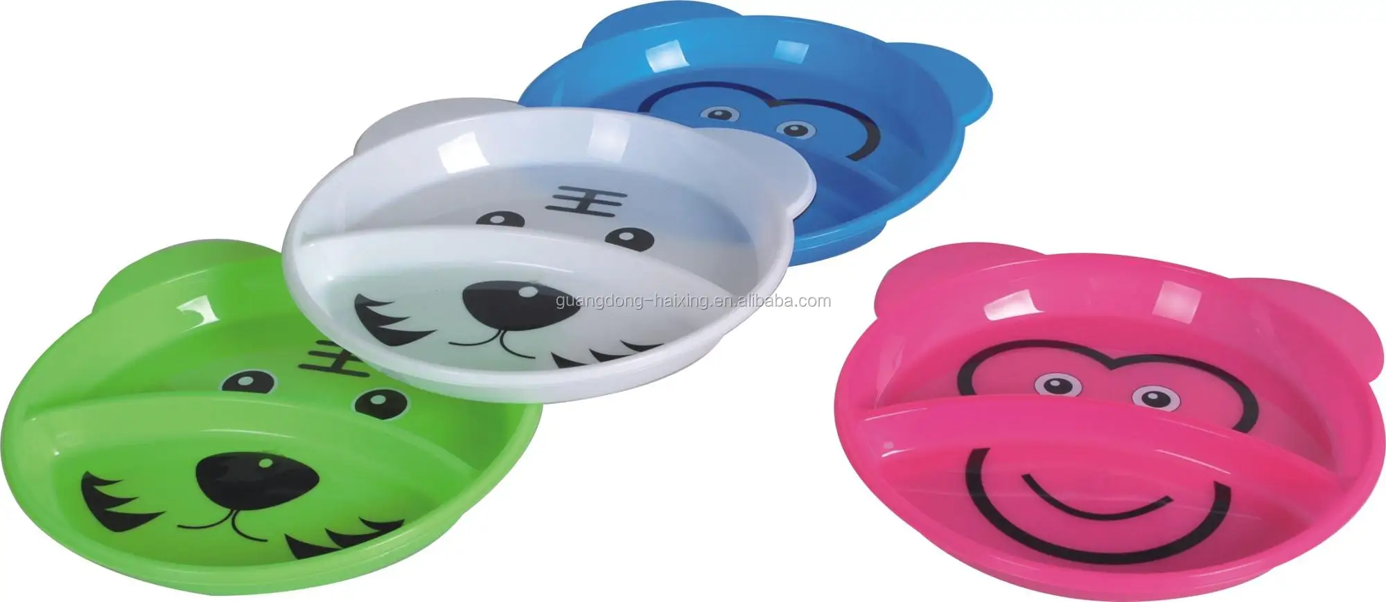 High Quality Custom Iml Design Children Cute Cartoon Animal Dinner Plate Plastic Food Plate For