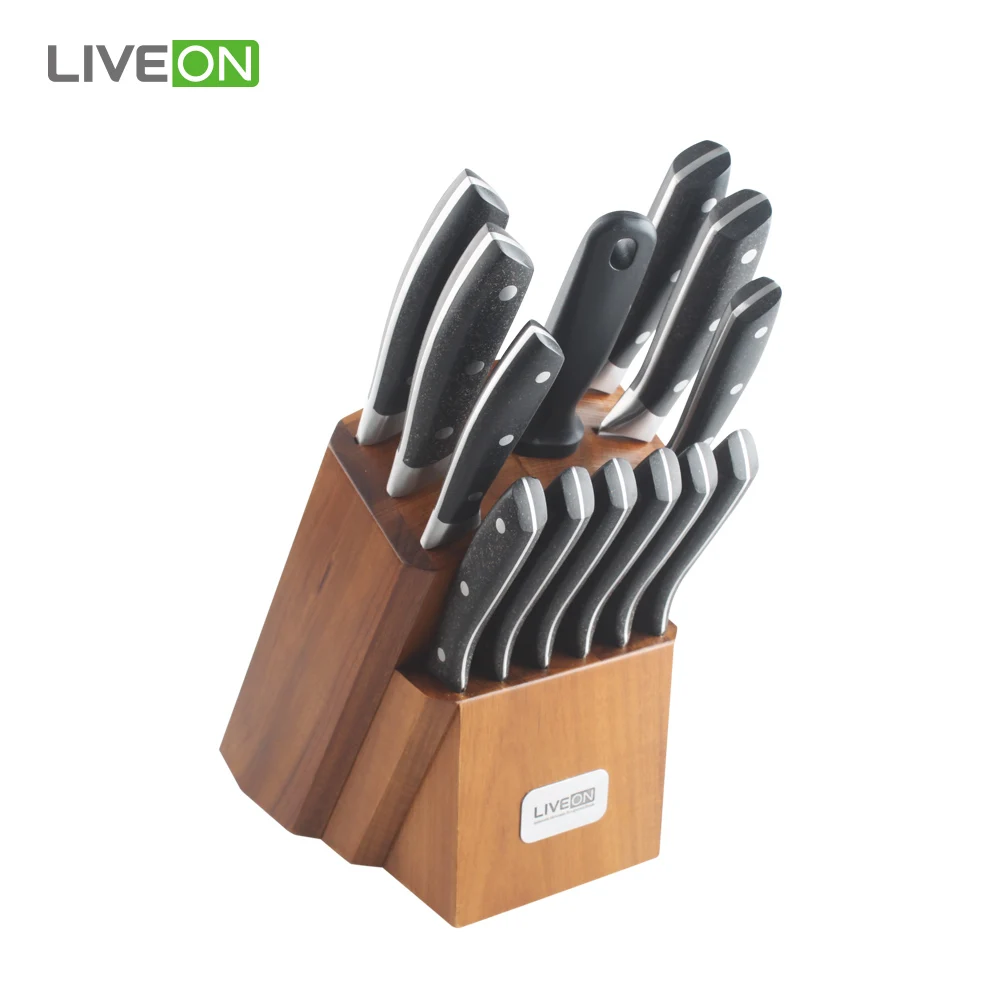 14pcs Professional Kitchen Knife Set With Wooden Block Buy Knife Set