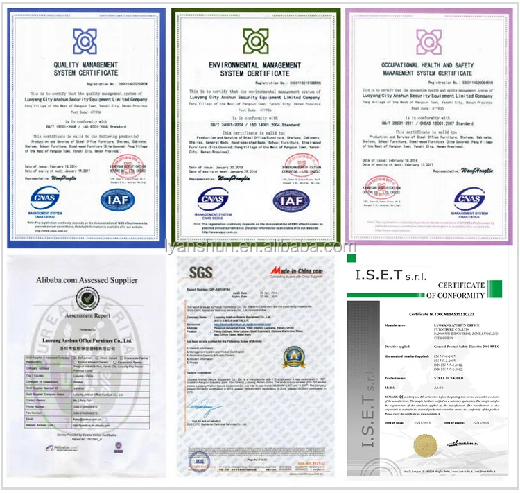 Colorful kids furniture cheap triple bunk bed