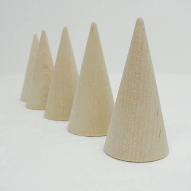 Unfinished Custom Raw Material Wood Wooden Cone Geometric Blocks Buy