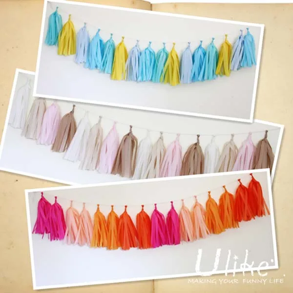 Cheap Products Wholesale Christmas Garland,Tissue Paper Tassels Garland