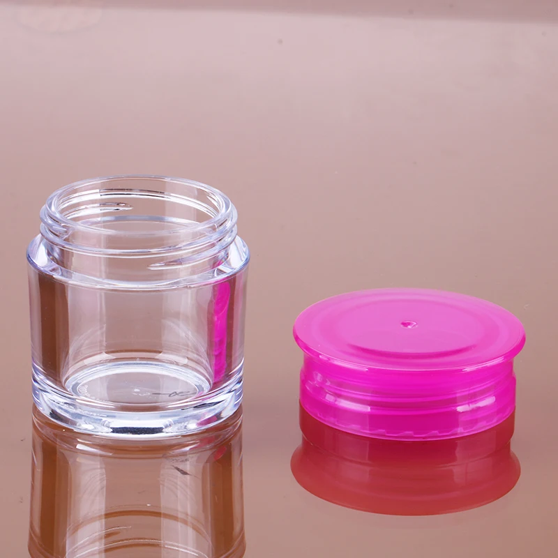 40毫升免费丙烯酸指甲粉末容器样品明确圆形塑料凝胶抛光剂jar出售