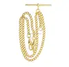 Rolled Gold Double Albert Pocket Watch Vest Chain, Gold Chain For Pocket Watch