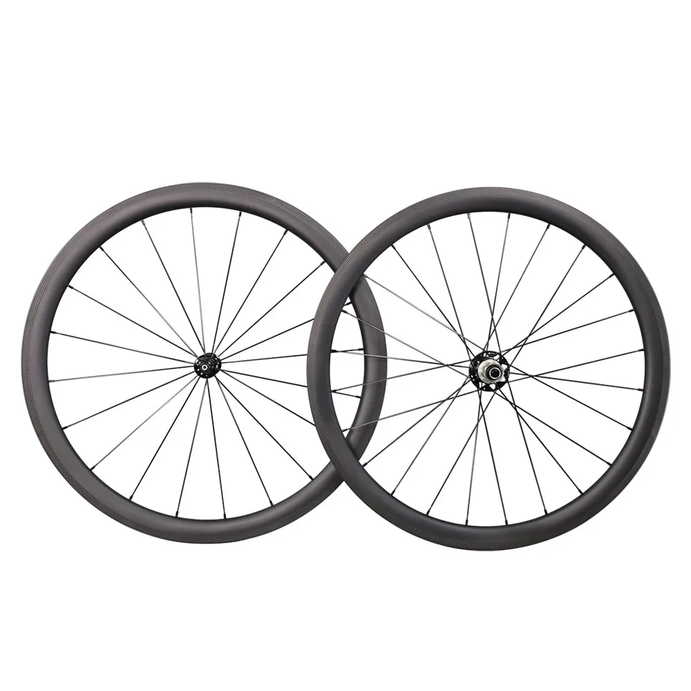 Light Weight 700c Carbon Road Bike Wheels Tubular 40mm Deep 20h/24h